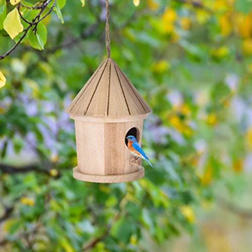 SAMTITY Nichoir en Bois Hôtel accroché de Maison d'oiseau de nouveauté, nid d'oiseau en Bois accrochant la Cage en Bois Normale d'oiseau de Lieu de Repos en Bois pour des Oiseaux – Image 4