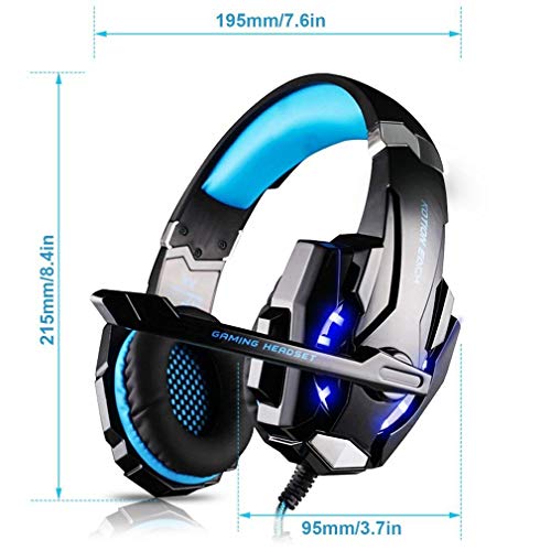 Micro Casque Gaming PS4, Casque Gamer Stéréo Lumière Stéréo Bass Anti-Bruit LED lumière avec 3.5mm Jack Compatible PS4/ Xbox One/PC/Mac/Nintendo – Image 3