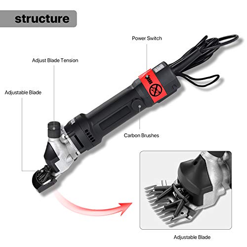 yaufey 380W Cheveux Tondeuse Mouton Chèvre électrique Professionnelle Cisaillement Animal Tondeuse Fournitures De Bureau Kit, Cisailles de Clippers Animaux Shave Toilettage Ferme Pet Supplies élevage – Image 9