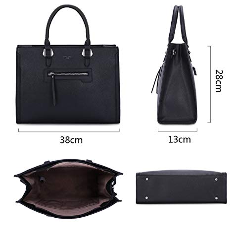 David Jones - Grand Sac à Main Femme - Cabas Fourre-Tout Cuir PU Rigide - Sac Elégant Ville Travail Poches Multiples - Shopper Porté Epaule Bandoulière Grande Capacité A4 - Mode Chic – Image 3