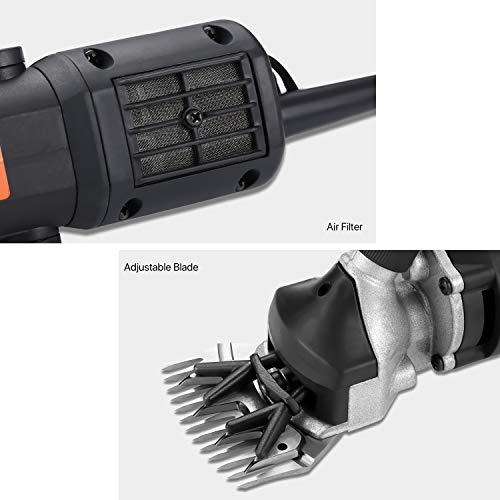 yaufey 380W Cheveux Tondeuse Mouton Chèvre électrique Professionnelle Cisaillement Animal Tondeuse Fournitures De Bureau Kit, Cisailles de Clippers Animaux Shave Toilettage Ferme Pet Supplies élevage – Image 6