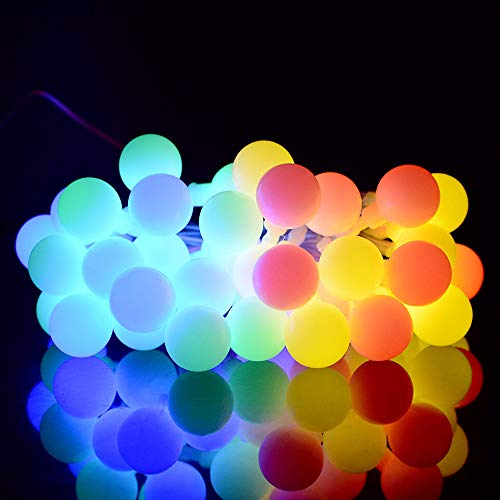 Guirlande Lumineuse Solaire, Tomshine 50 Petites Boule LED, 8 Modes Eclairage, Étanche IP44, 6.9M Fil Souple, Décoration Intérieur et Extérieur (Multicolore) – Image 8