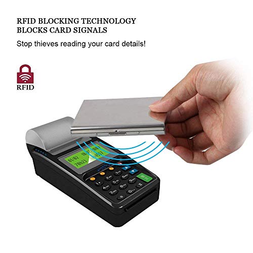 Vicloon Porte-Carte de Crédit Visite Métallique avec la Technologie de Blocage RFID,Cool Etui de Carte de Visite Slim Métal 6 Slots pour Vos Cartes de Crédit 