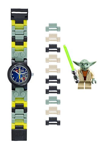 Montre Yoda de LEGO Star Wars 8020295 pour enfant à construire avec bracelet à maillons et figurine