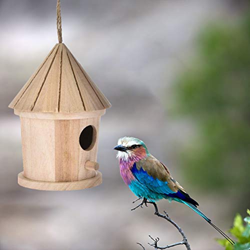 SAMTITY Nichoir en Bois Hôtel accroché de Maison d'oiseau de nouveauté, nid d'oiseau en Bois accrochant la Cage en Bois Normale d'oiseau de Lieu de Repos en Bois pour des Oiseaux – Image 2