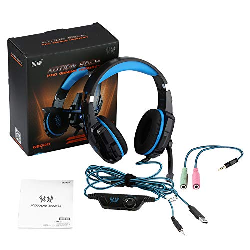 Micro Casque Gaming PS4, Casque Gamer Stéréo Lumière Stéréo Bass Anti-Bruit LED lumière avec 3.5mm Jack Compatible PS4/ Xbox One/PC/Mac/Nintendo – Image 2