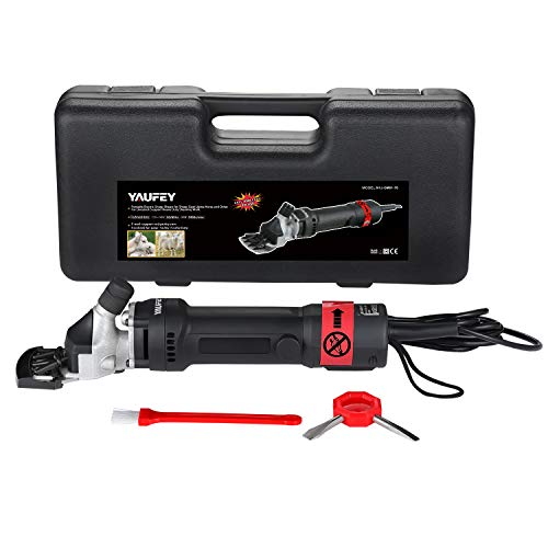 yaufey 380W Cheveux Tondeuse Mouton Chèvre électrique Professionnelle Cisaillement Animal Tondeuse Fournitures De Bureau Kit, Cisailles de Clippers Animaux Shave Toilettage Ferme Pet Supplies élevage