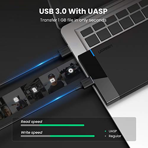 UGREEN USB 3.0 Boîtier Disque Dur 2.5 Pouces SATA 6To Max HDD SSD 7mm à  9.5mm 5Gbps UASP Installation sans Outil