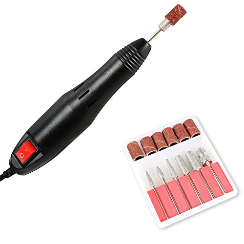 Sunjas manucure machine ongles electrique Kit Complet Ponceuse Électrique Professionnelle manucure et pédicure avec 6 embouts ponçage – Image 4