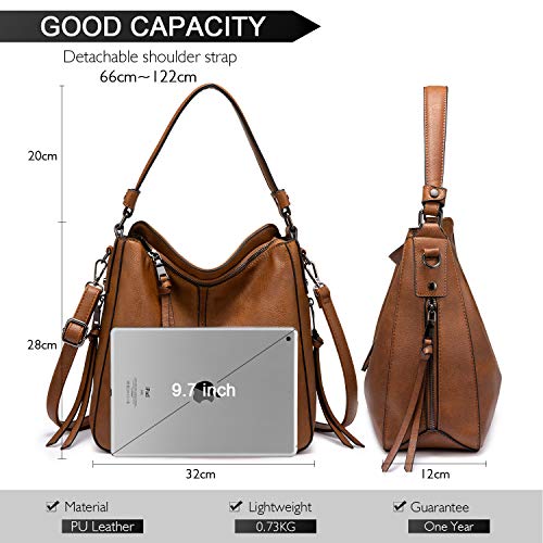 Realer Sac a Main Femme Sac a Main Cuir Synthétiqu Sac Fourre Hobo Grand Sac Bandouliere de la Mode Sacs Portés épaule Femme – Image 6