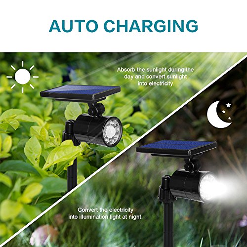 Lampe Solaire Extérieur Ultra Puissante Détecteur de Mouvement 4 Modes, Spot Solaire 8 LED Etanche IP65 Eclairage Exterieur Sans Fil 360° Reglable Lumière Solaire Sécurité pour Jardin, Garage – Image 6