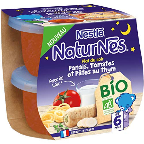 Nestle Naturnes Bio Puree Bebe Panais Tomates Pates Au Thym Des 6 Mois 2x190g Uii