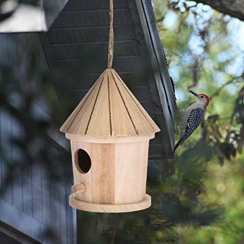 SAMTITY Nichoir en Bois Hôtel accroché de Maison d'oiseau de nouveauté, nid d'oiseau en Bois accrochant la Cage en Bois Normale d'oiseau de Lieu de Repos en Bois pour des Oiseaux – Image 3