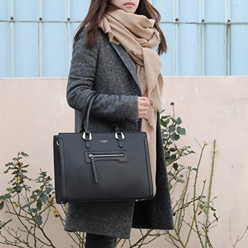 David Jones - Grand Sac à Main Femme - Cabas Fourre-Tout Cuir PU Rigide - Sac Elégant Ville Travail Poches Multiples - Shopper Porté Epaule Bandoulière Grande Capacité A4 - Mode Chic – Image 6