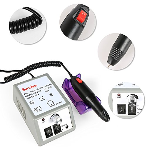Sunjas manucure machine ongles electrique Kit Complet Ponceuse Électrique Professionnelle manucure et pédicure avec 6 embouts ponçage – Image 7