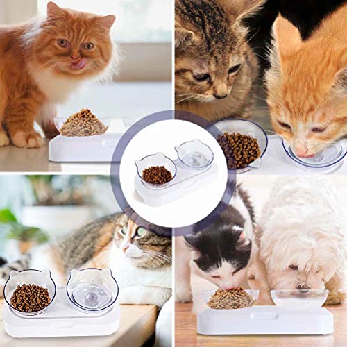 Damncat Double Bol De Nourriture Pour Animal Domestique Avec Support Sureleve Pour Chats Et Chiens De Petite Taille Uii