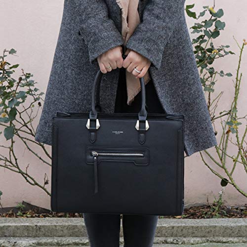 David Jones - Grand Sac à Main Femme - Cabas Fourre-Tout Cuir PU Rigide - Sac Elégant Ville Travail Poches Multiples - Shopper Porté Epaule Bandoulière Grande Capacité A4 - Mode Chic – Image 7