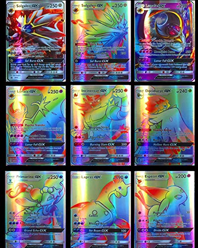 Etitulaire Carte Pokemon 100,Cartes Pokemon Compris 95GX Carte Pokemon et 5MEGA Jeux de Carte pour Les Enfants 