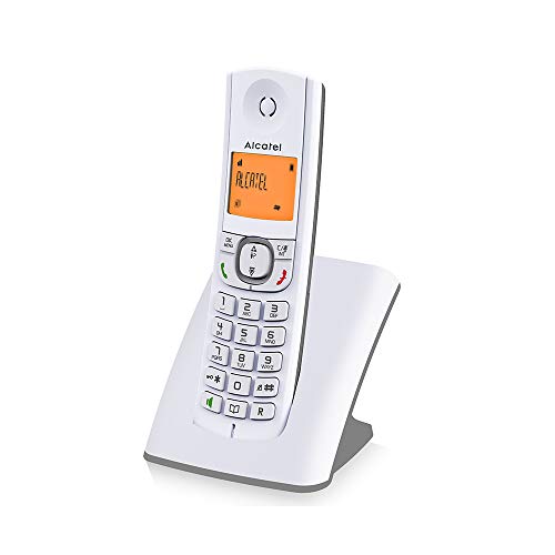 Alcatel F530 Duo - Téléphone sans fil DECT design aux coloris contemporains, Mains libres de qualité, Grand écran rétroéclairé ultra lisible, Sonneries VIP, 10 mélodies d'appel - Blanc/Gris – Image 5