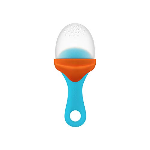 Tomy Boon Tetine Grignoteuse Bebe Pulp B Tetine Fruits Et Legumes Pour Bebe Sucette Grignoteuse Alimentaire En Silicone Sucette Fruit Pour Bebe Avec Compartiment Bleu Orange Des 6 Mois Uii