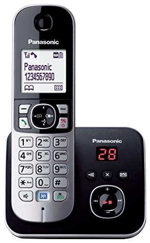 Blanc Panasonic KX-TG6821 DECT Identification de lappelant Noir Téléphone DECT, Combiné sans fil, Haut-parleur, 120 entrées, Identification de lappelant, Noir, Blanc téléphones 