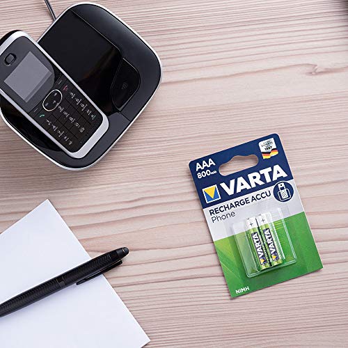 Varta Recharger Batterie Téléphones AAA Micro 800 mAh Ni-Mh Batterie (Convient aux Téléphones sans Fil) Paquet de 2 – Image 3