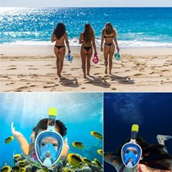 Flyboo Masque de plongée,180°View Masque Snorkeling Plein Visage, Design  Panoramique Compatible Caméra Sport Masque Plongée avec Technologie  Anti-Buée 