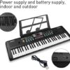 WOSTOO Clavier de Piano 61, Clavier de Piano Portable Avec Pupitre, Microphone, Clavier électronique de Piano Numérique de Musique d'alimentation Pour Enfants/Adulte
