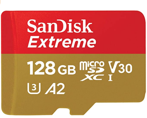 SanDisk Extreme Carte Mémoire MicroSDXC 128 Go + Adaptateur SD avec Performances Applicatives A2 Jusqu'à 160 Mo/s, Classe 10, U3, V30