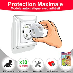 Caches prises bébé - Protection de prise électriques pour bébé et enfant - Obturateur de prise