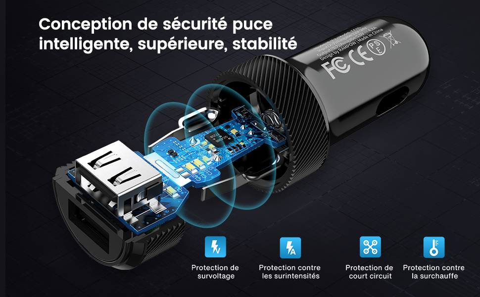  Chargeur Allume Cigare USB