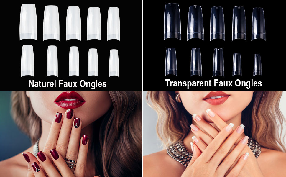 faux ongles deux couleurs