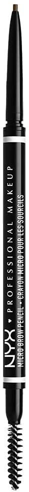 NYX Professional Makeup Crayon à Sourcils Ultra-Fin Double-Embout avec Mine Rétractable et Goupillon, Teinte : Ash Brown