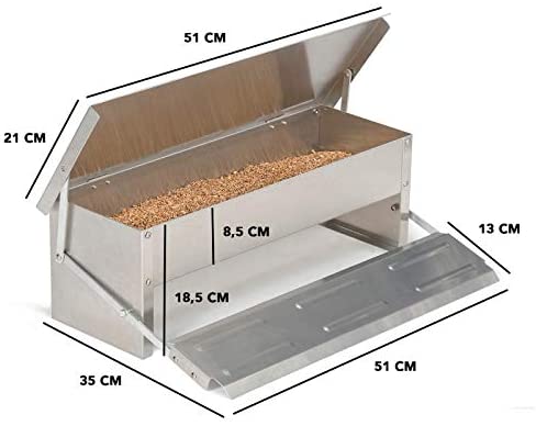 IDMarket - Mangeoire XL pour Poules Distributeur Automatique à pédale en Acier 5 kg – Image 5