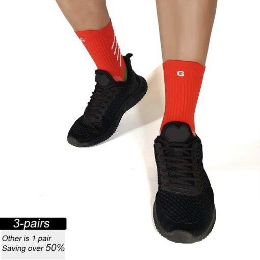 Gogogoal Chaussette de sport antidérapante pour hommes femmes, epaisse respirant athlétisme Chaussettes pour football basketba – Image 7