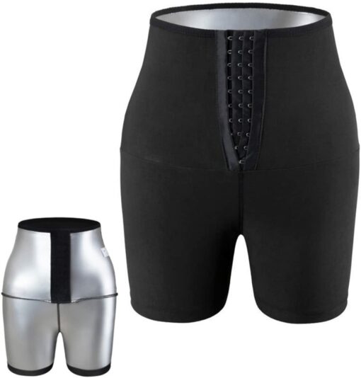 Pantalon de Sudation Femmes, Legging de Sport à Taille Haute Noir Shorts pour Accélérer Transpiration, Lifting des fesses, Ob