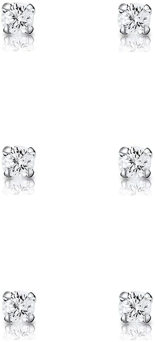 DTPsilver - 3 PAIRES de MINI ou/et Petits Clous/Puces d'oreilles en Argent Fin 925 et Oxyde de Zirconium Ronds - Diamètre: 2, 3 – Image 15