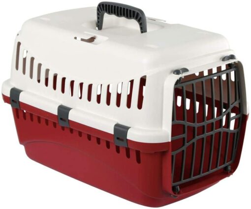 KERBL - 81348 - Cage de Transport Expédition pour petits Chiens et Chats - 45 X 30 X 30 cm - Crème/Bordeaux