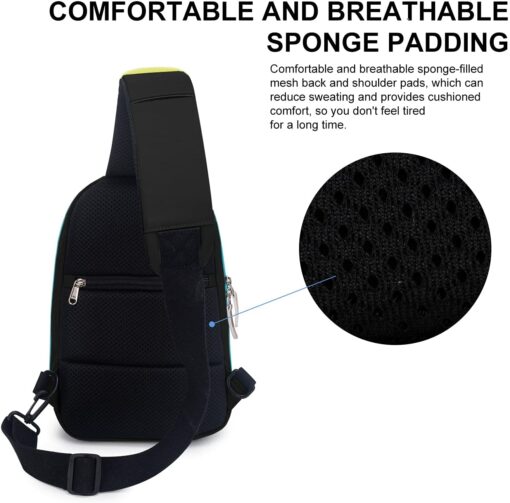 Wind Took Sac de Poitrine pour Homme Sac Bandoulière avec Chargement USB Sacoche Bandoulière Sac Porté Épaule Vélo Collège – Image 54