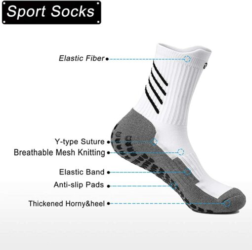 Gogogoal Chaussette de sport antidérapante pour hommes femmes, epaisse respirant athlétisme Chaussettes pour football basketba – Image 37