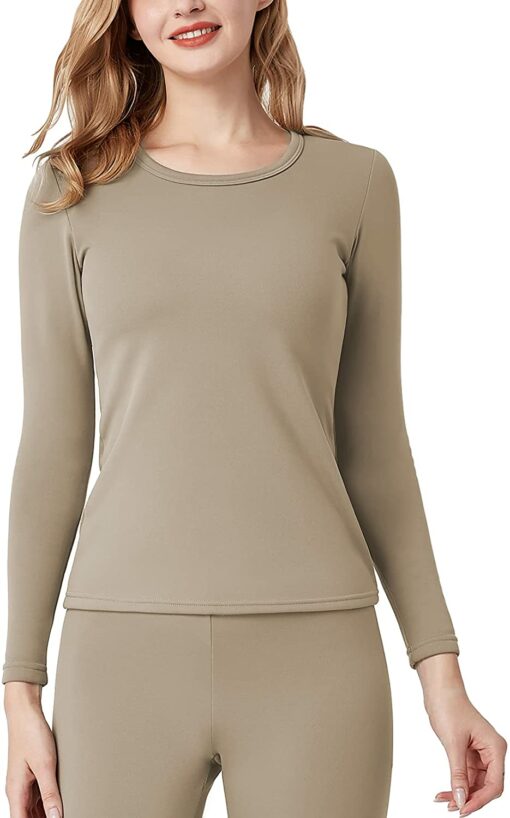 LAPASA Haut Thermique Femme sous-vêtement Classique Maillot de Corps Doublure Polaire Manches Longues Chaud Hiver L15&L39&L42 – Image 92