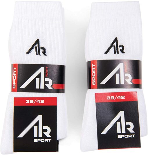 sockenkauf24 i1R Lot de 10 paires de chaussettes de sport en coton noir ou blanc – Image 5