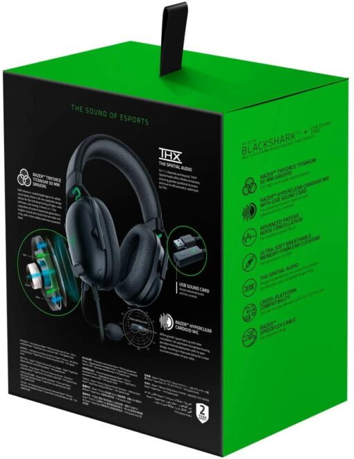 Razer BlackShark V2 - Casque à Carte Son USB, Casque de Jeu Esports, câble de contrôleur 50 mm, réduction du Bruit, pour PC, – Image 9