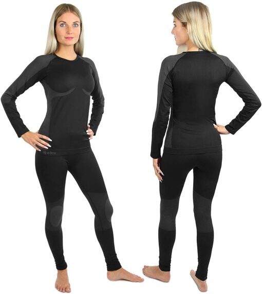 ALPIDEX Femme sous-vêtements Thermique Femme Fonctionnels pour Femmes sous-vêtements de Ski : Respirants, réchauffants et à – Image 11