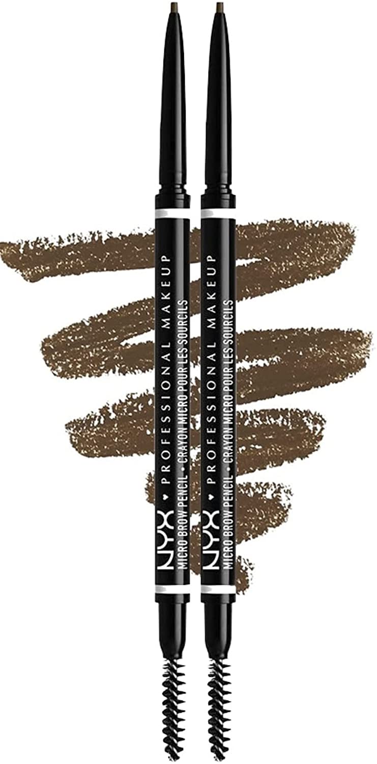 NYX Professional Makeup Crayon à Sourcils Ultra-Fin Double-Embout avec Mine Rétractable et Goupillon, Teinte : Ash Brown – Image 9