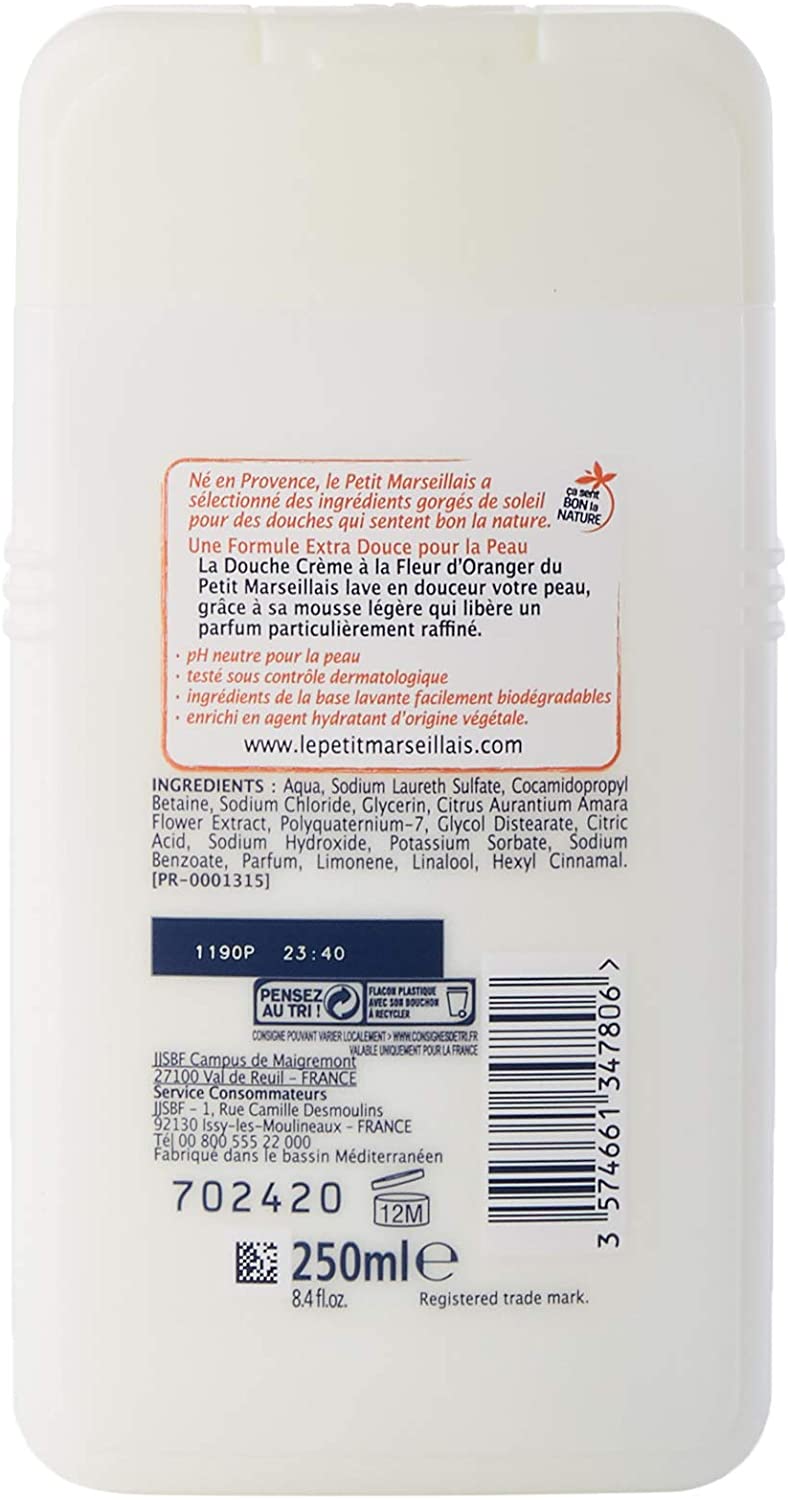 Le Petit Marseillais Gel Douche Extra Doux Pêche Blanche Nectarine (Lot de 12X250ML) – Image 26