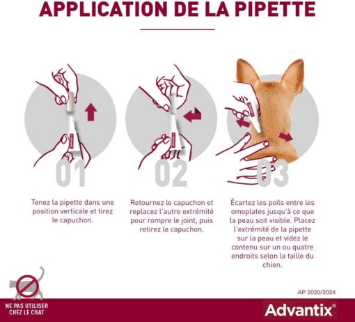 ADVANTIX Très Petit Chien – Anti-Puces et Anti-Tiques – 1.5-4KG – 4 Pipettes – Image 3