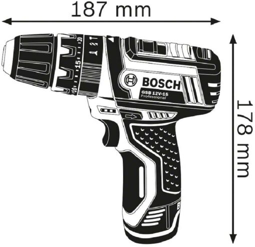 Bosch Professional 12V System Perceuse-visseuse à Percussion sans Fil GSB 12V-15 (batterie 2x2.0 Ah + chargeur inclus, 2x jeu d – Image 13