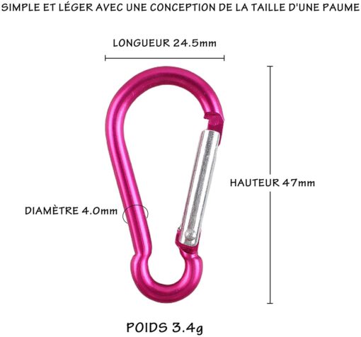 OMUKY D-Anneau Mousqueton Boucle Multifonctionnel De Plein Air des Sports Mousqueton Clip Carabiner Aluminium – Image 5