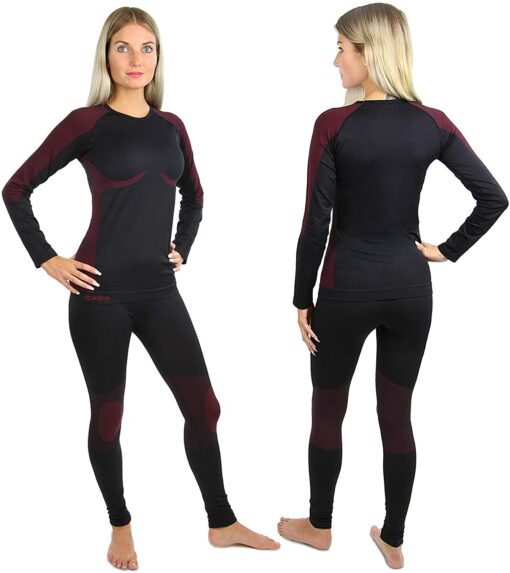 ALPIDEX Femme sous-vêtements Thermique Femme Fonctionnels pour Femmes sous-vêtements de Ski : Respirants, réchauffants et à – Image 5